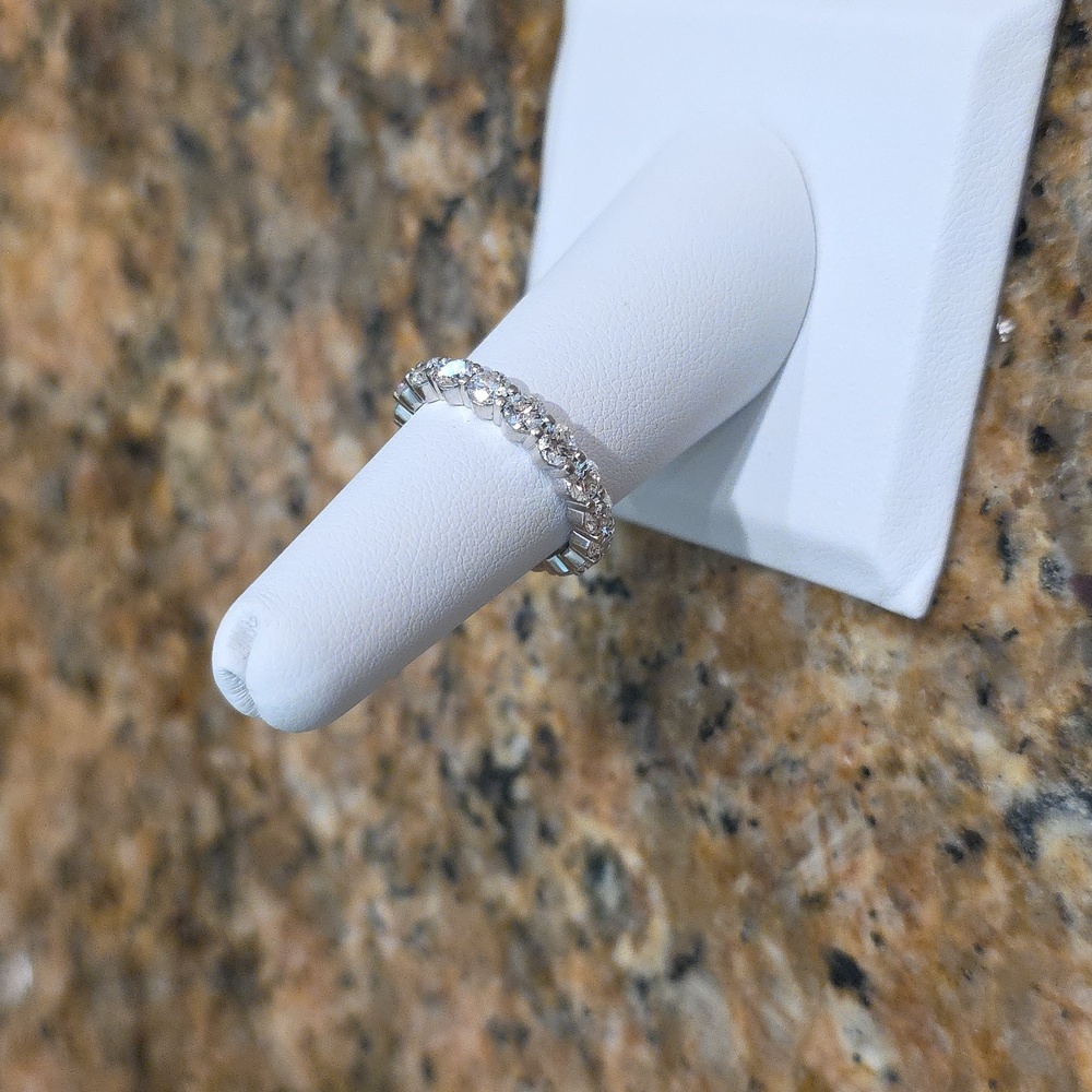 Platinum 2.88 CT Diamond Eternity Band - SZ 6 - Picture 3 of 14
